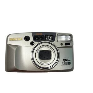 NIB VTG Pentax IQZoom 130 M date 35mm film camera with strap, Untested